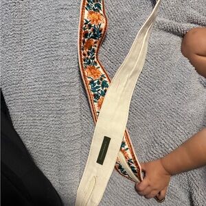 Anthropologie Cream and Green Strap